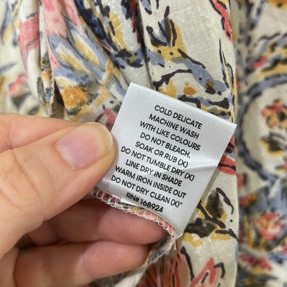 TALISMAN Vintage Lotus Floral Print Ruffle Detail Carly Wrap Dress Size Large - Picture 16 of 16